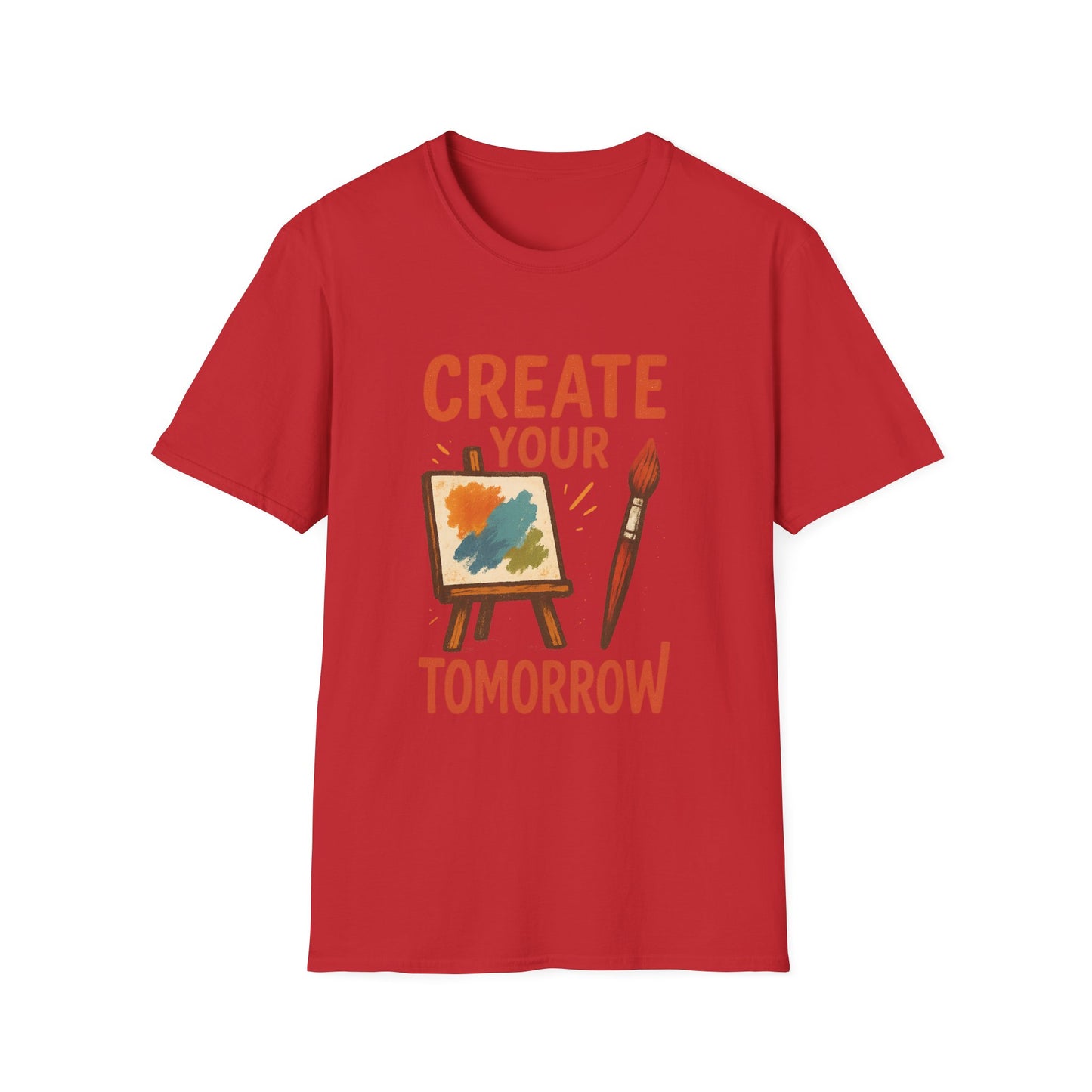 Create Your Tomorrow T-Shirt – Artistic Paintbrush & Canvas Motivational Artist Tee