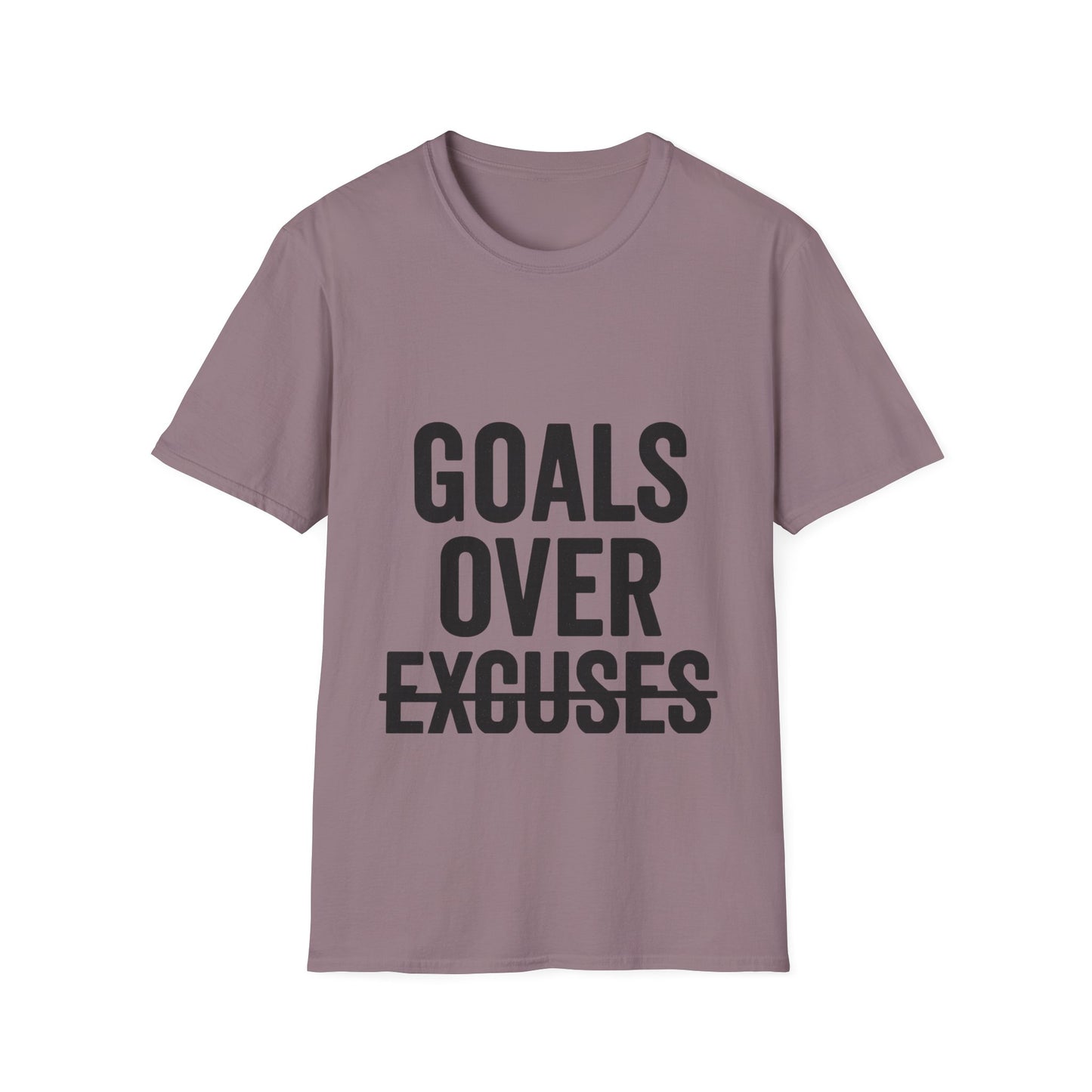 Goals Over Excuses T-Shirt – Bold Motivational No Excuses Inspirational Tee