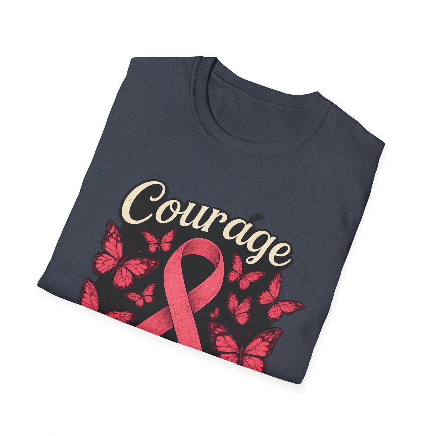 Courage Is Contagious Shirt | Breast Cancer Awareness Pink Ribbon Tee | Butterfly Hope Support Survivor Fighter T-Shirt October