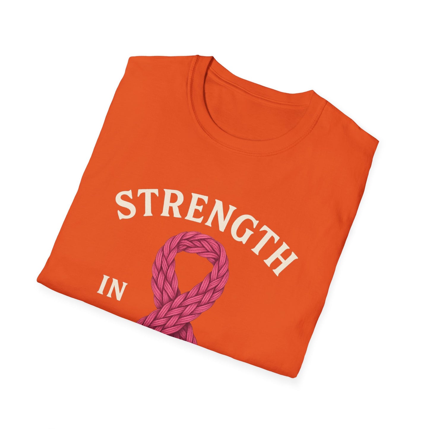 Strength in Every Stitch Shirt | Breast Cancer Awareness Pink Ribbon Tee | Knitting Crochet Support Survivor Fighter T-Shirt