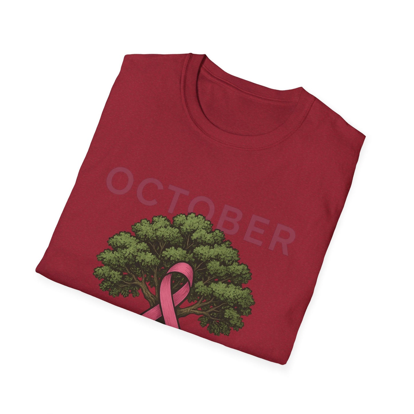October Strong Shirt | Breast Cancer Awareness Pink Ribbon Tree Tee | Survivor Fighter Support T-Shirt Hope Strength Courage