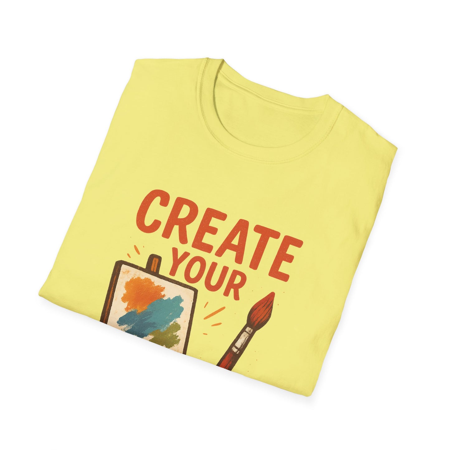 Create Your Tomorrow T-Shirt – Artistic Paintbrush & Canvas Motivational Artist Tee