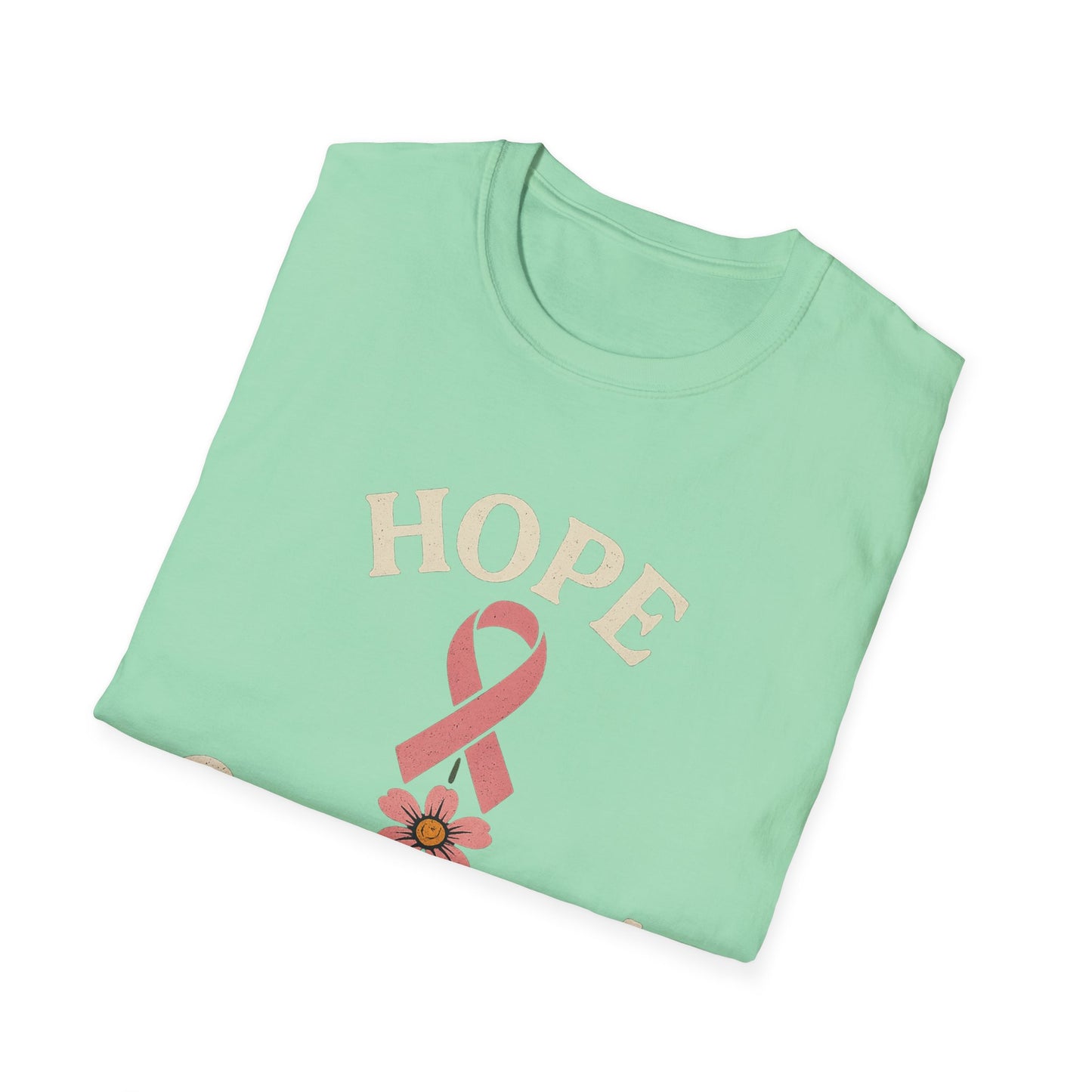 Hope Grows Here Shirt | Breast Cancer Awareness Pink Ribbon Flower Tee | Survivor Fighter Support October Strong T-Shirt