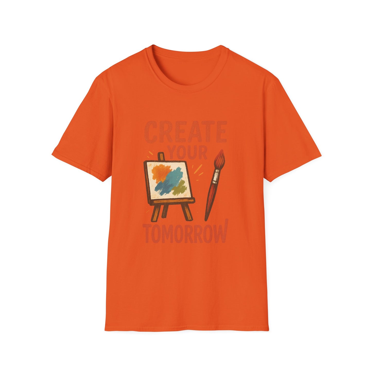 Create Your Tomorrow T-Shirt – Artistic Paintbrush & Canvas Motivational Artist Tee