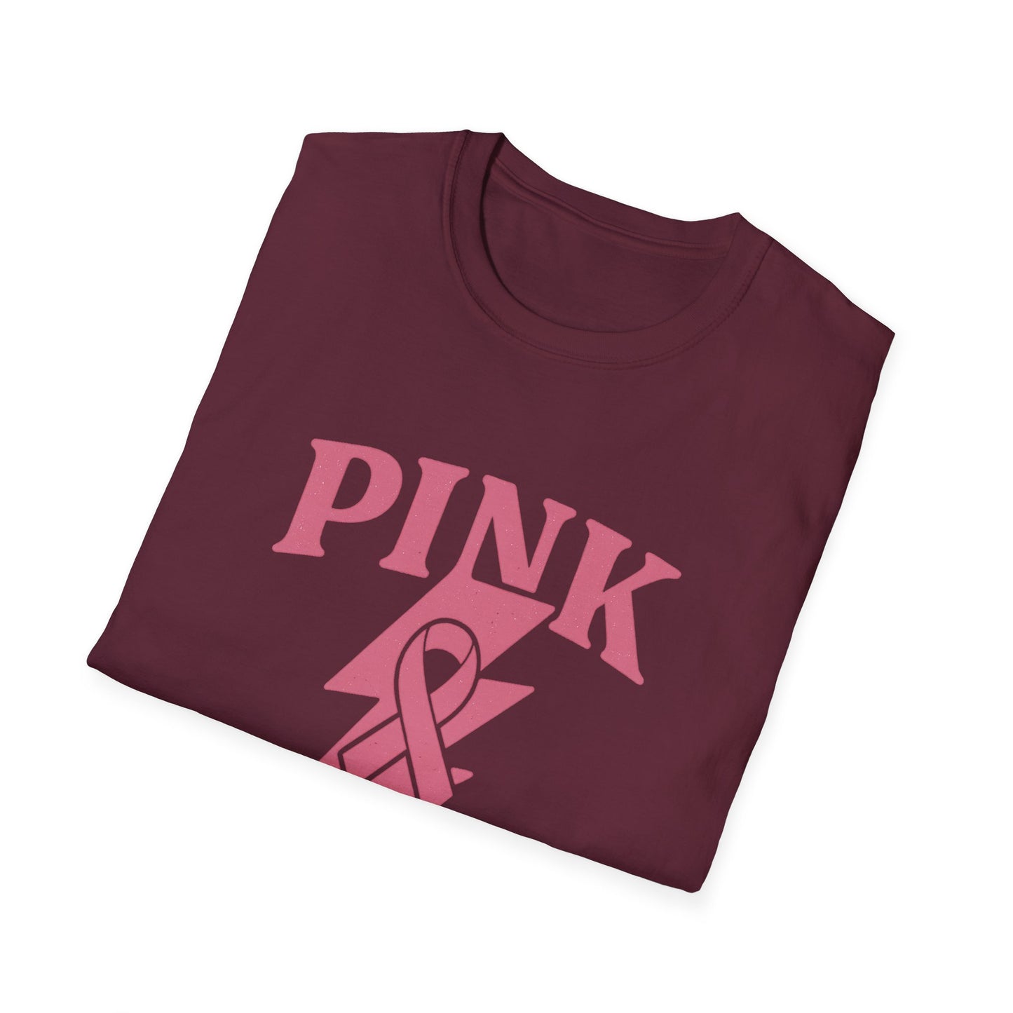 Pink Power Shirt | Breast Cancer Awareness Lightning Ribbon Tee | Survivor Fighter Strong Support Hope T-Shirt October Month