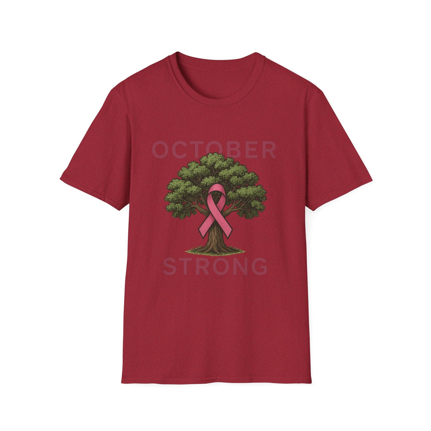 October Strong Shirt | Breast Cancer Awareness Pink Ribbon Tree Tee | Survivor Fighter Support T-Shirt Hope Strength Courage