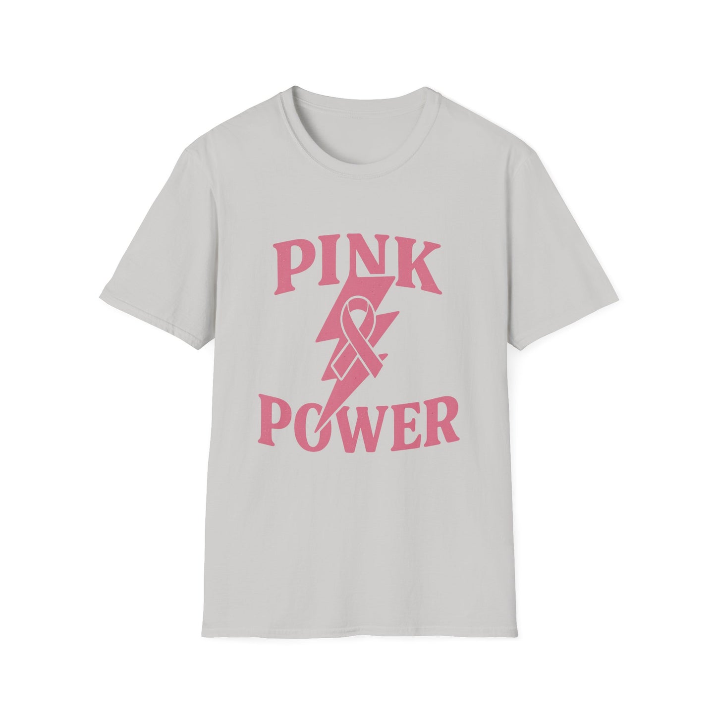 Pink Power Shirt | Breast Cancer Awareness Lightning Ribbon Tee | Survivor Fighter Strong Support Hope T-Shirt October Month