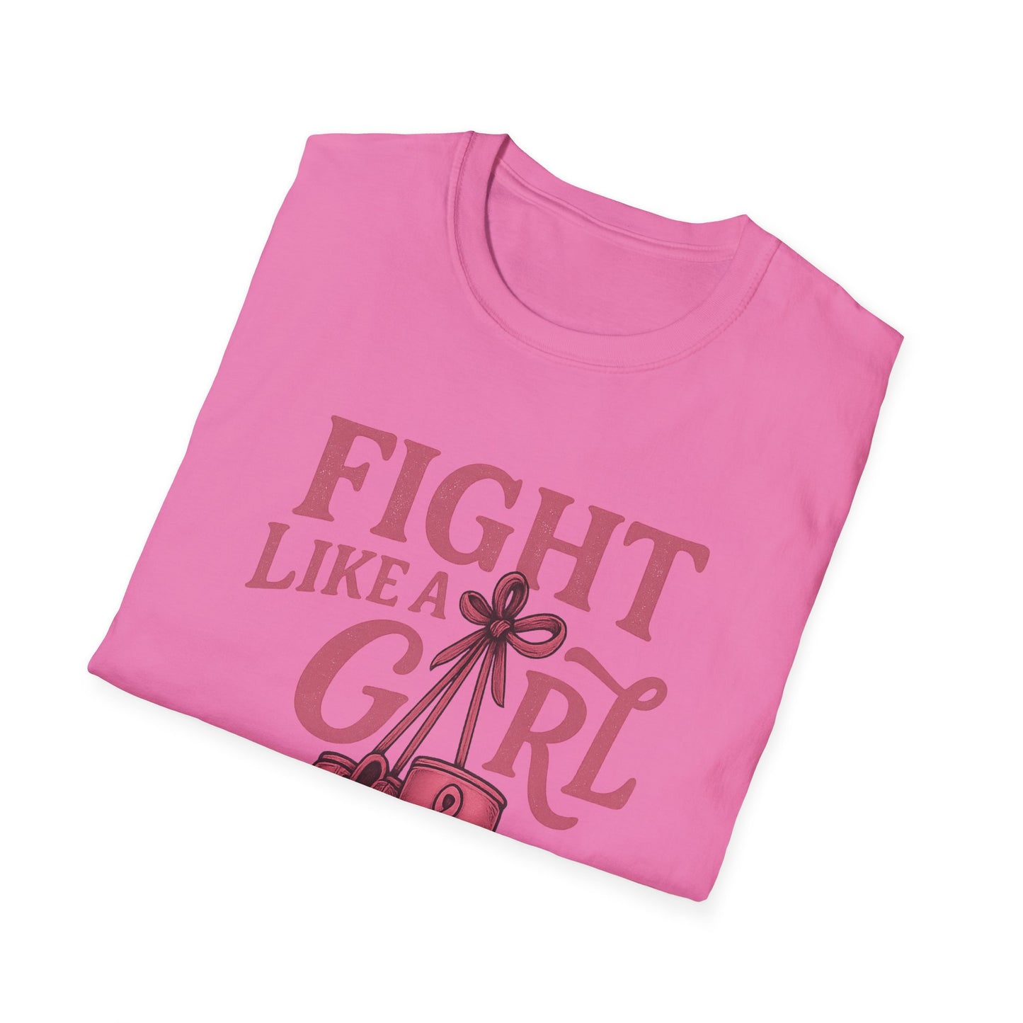 Fight Like a Girl Shirt | Breast Cancer Awareness Boxing Gloves Tee | Pink Ribbon Strength Support T-Shirt Survivor Fighter