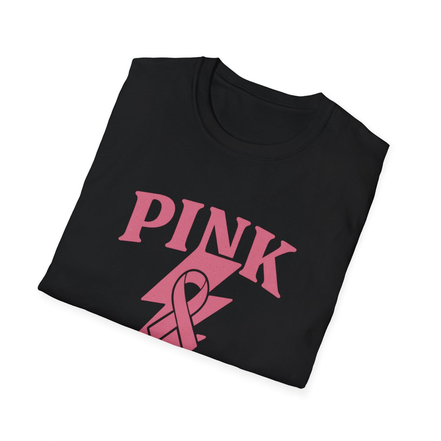 Pink Power Shirt | Breast Cancer Awareness Lightning Ribbon Tee | Survivor Fighter Strong Support Hope T-Shirt October Month