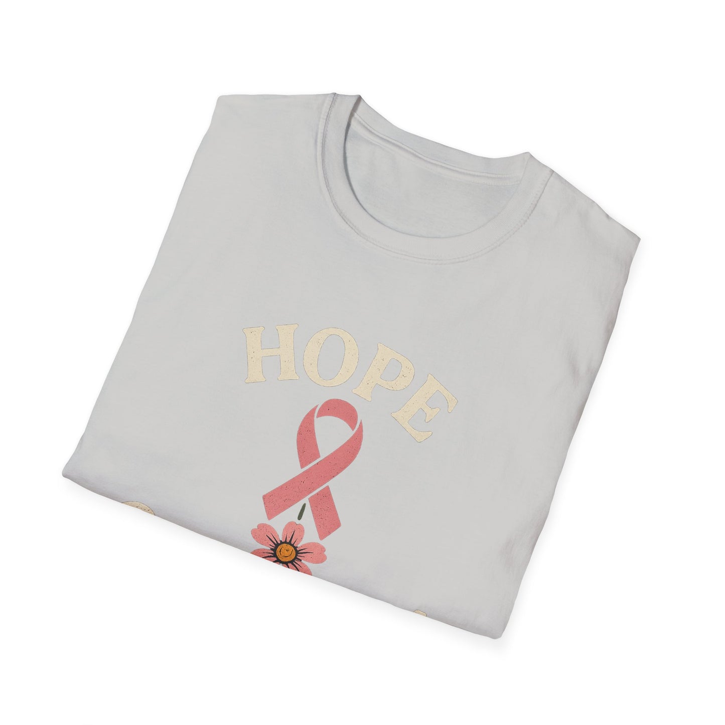 Hope Grows Here Shirt | Breast Cancer Awareness Pink Ribbon Flower Tee | Survivor Fighter Support October Strong T-Shirt