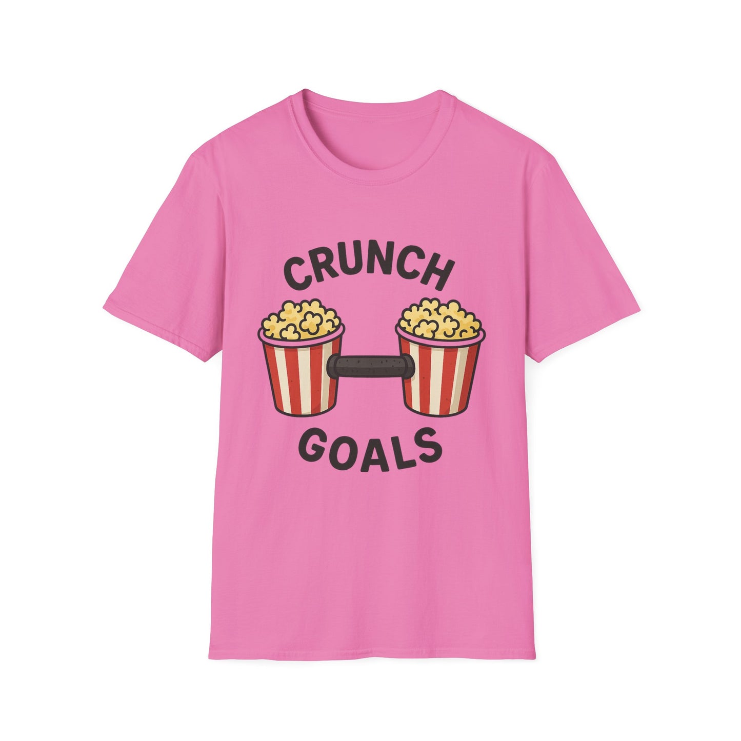 Crunch Goals Popcorn Shirt – Funny Fitness Pun Tee – Retro Popcorn Lover T-Shirt for Movie Nights & Snack Fans