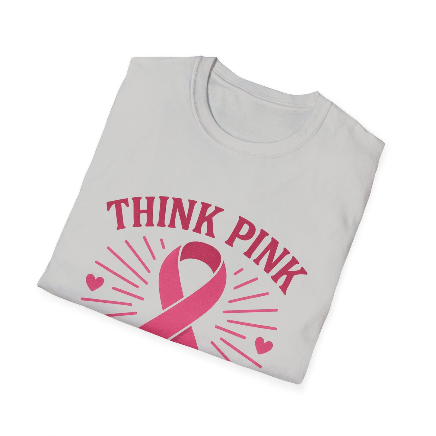 Think Pink Shirt Live Strong | Breast Cancer Awareness Ribbon Tee | Pink Support Hope Strength T-Shirt Women Men October