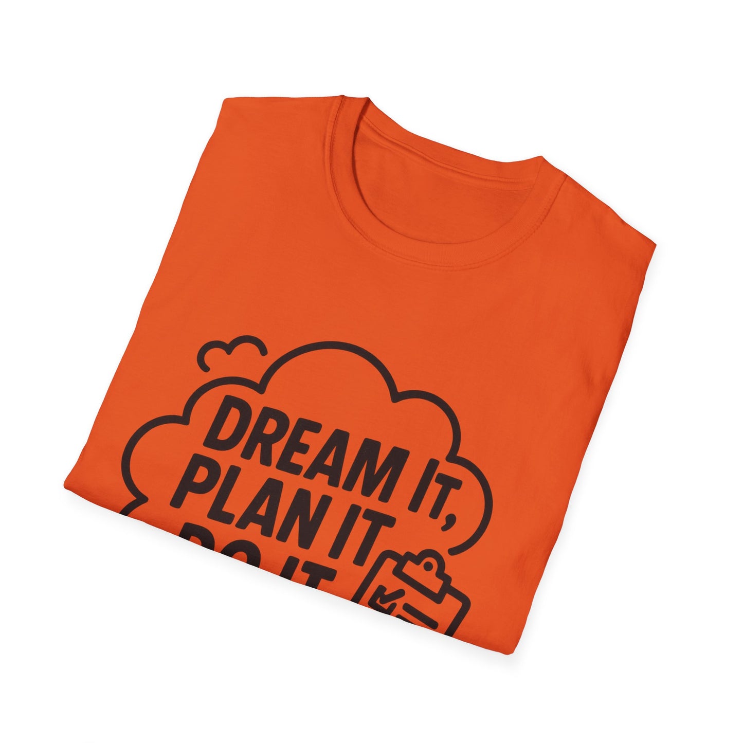 Dream It Plan It Do It T-Shirt – Inspirational Checklist Cloud Graphic Motivational Tee
