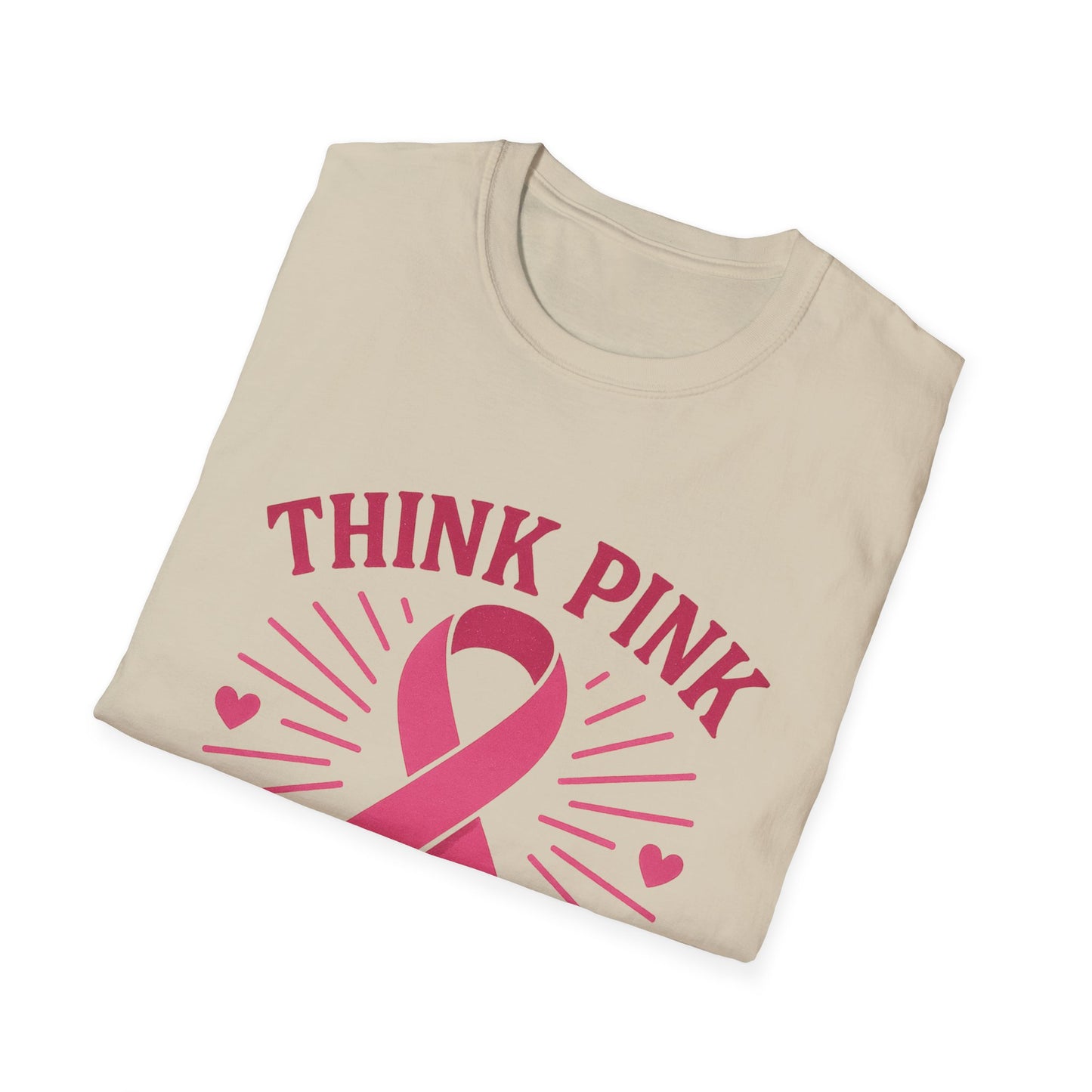 Think Pink Shirt Live Strong | Breast Cancer Awareness Ribbon Tee | Pink Support Hope Strength T-Shirt Women Men October