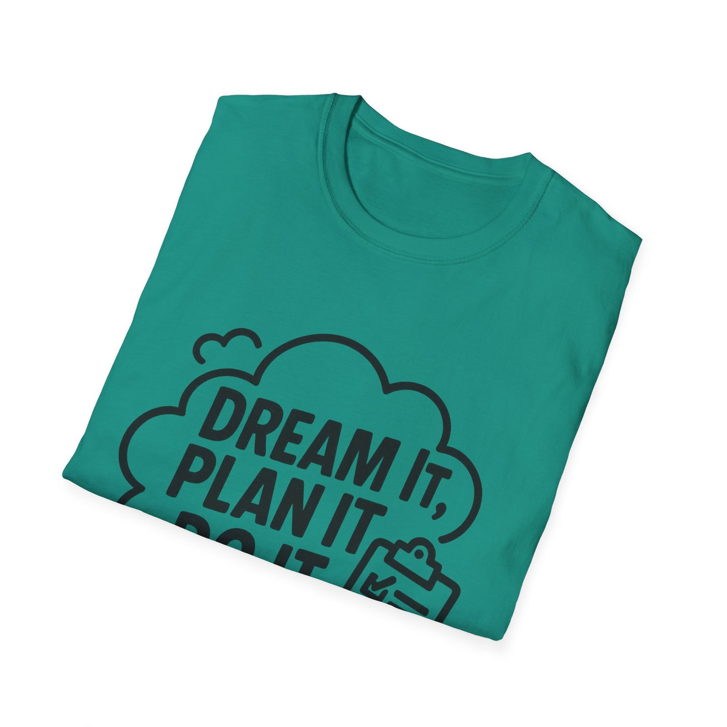 Dream It Plan It Do It T-Shirt – Inspirational Checklist Cloud Graphic Motivational Tee