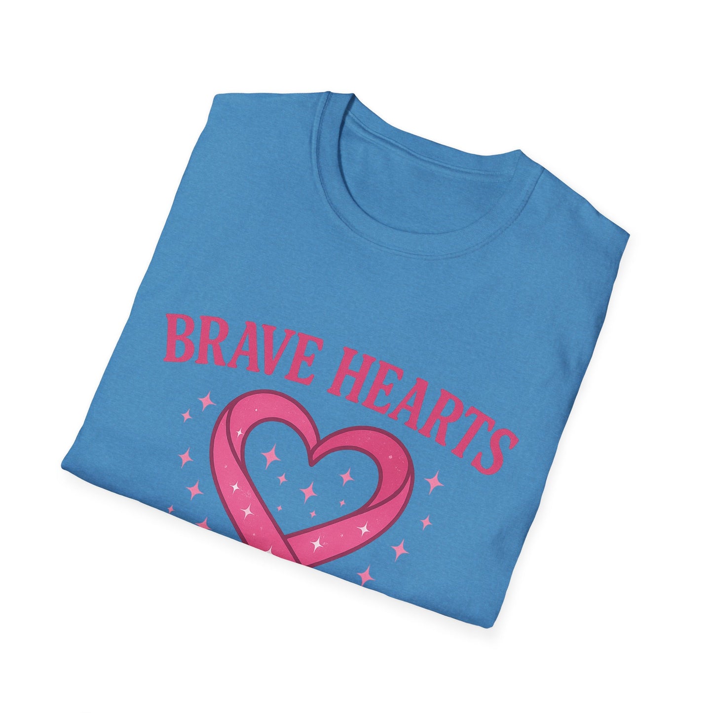 Brave Hearts Wear Pink Shirt | Breast Cancer Awareness Heart Ribbon Tee | Survivor Fighter Support Hope T-Shirt October Strong