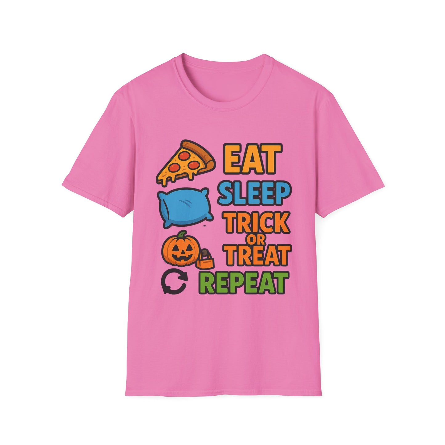 Eat Sleep Trick or Treat Repeat Shirt – Funny Halloween Candy Tee
