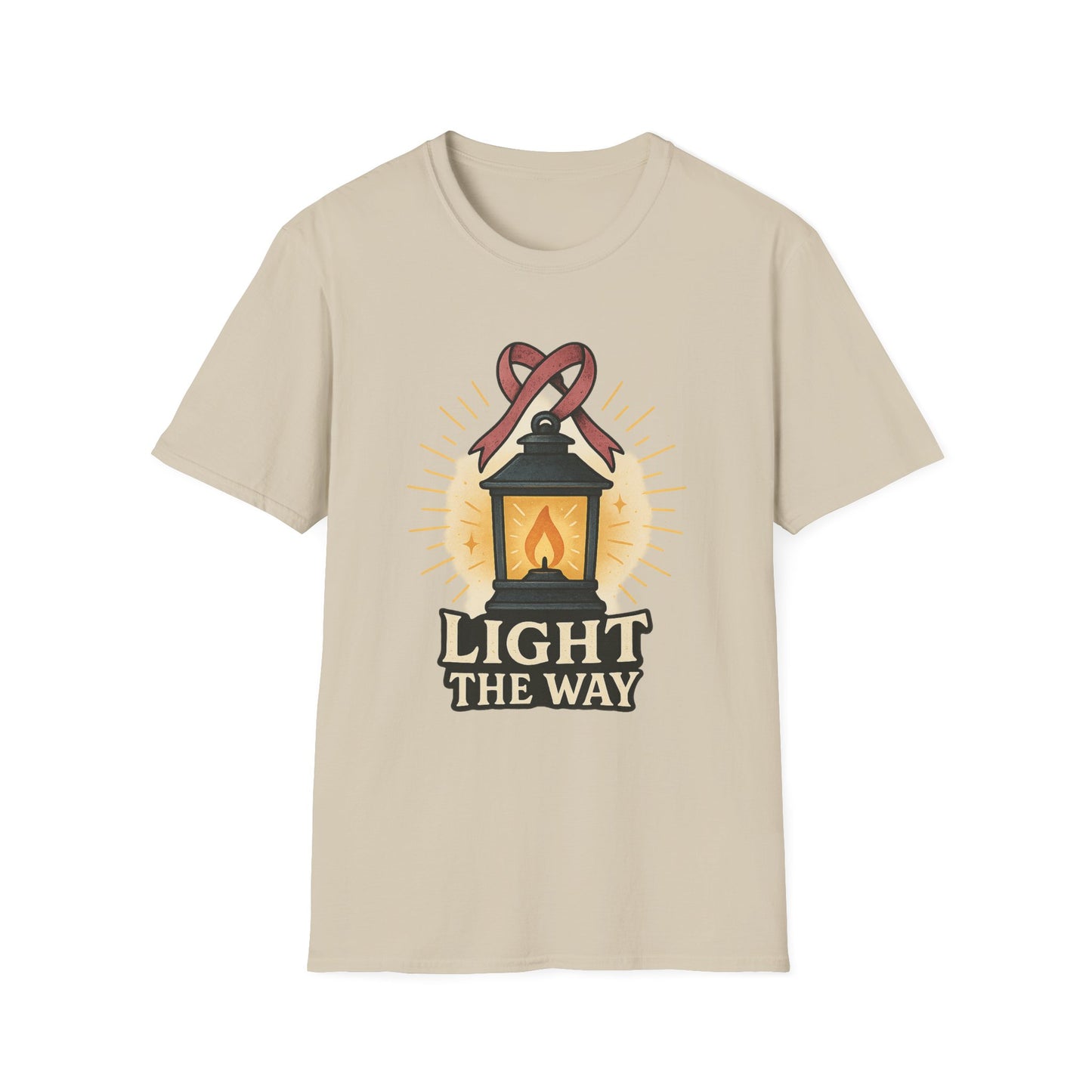 Light the Way Shirt | Breast Cancer Awareness Pink Ribbon Lantern Tee | Hope Support Survivor Fighter T-Shirt October Strong
