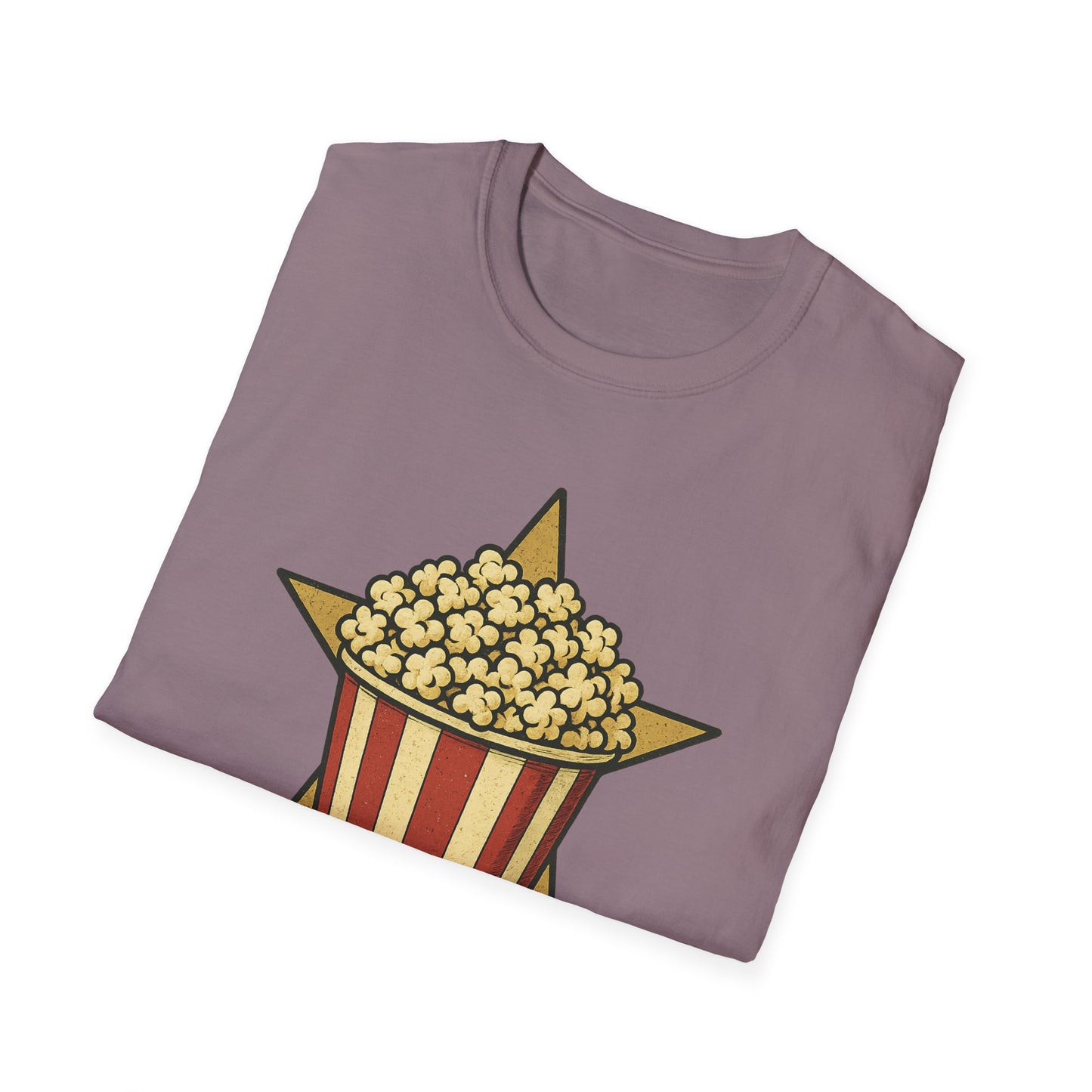 Snack Like a Star Popcorn Shirt – Funny Movie Night Tee – Retro Popcorn Bucket T-Shirt for Cinema Fans