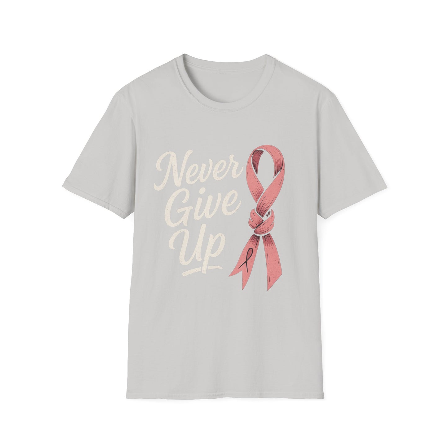 Never Give Up Shirt | Breast Cancer Awareness Pink Ribbon Tee | Inspirational Support Survivor Fighter T-Shirt October Hope