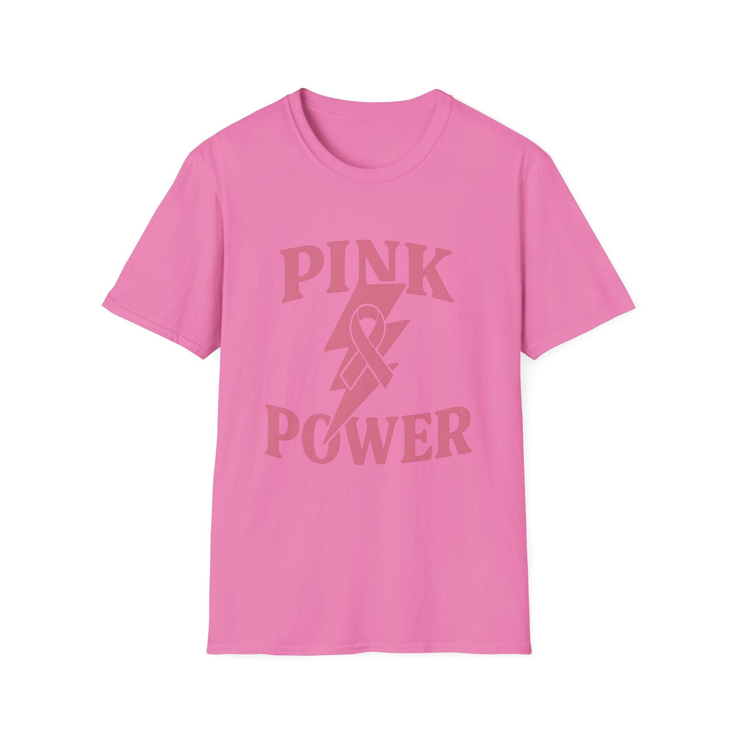 Pink Power Shirt | Breast Cancer Awareness Lightning Ribbon Tee | Survivor Fighter Strong Support Hope T-Shirt October Month