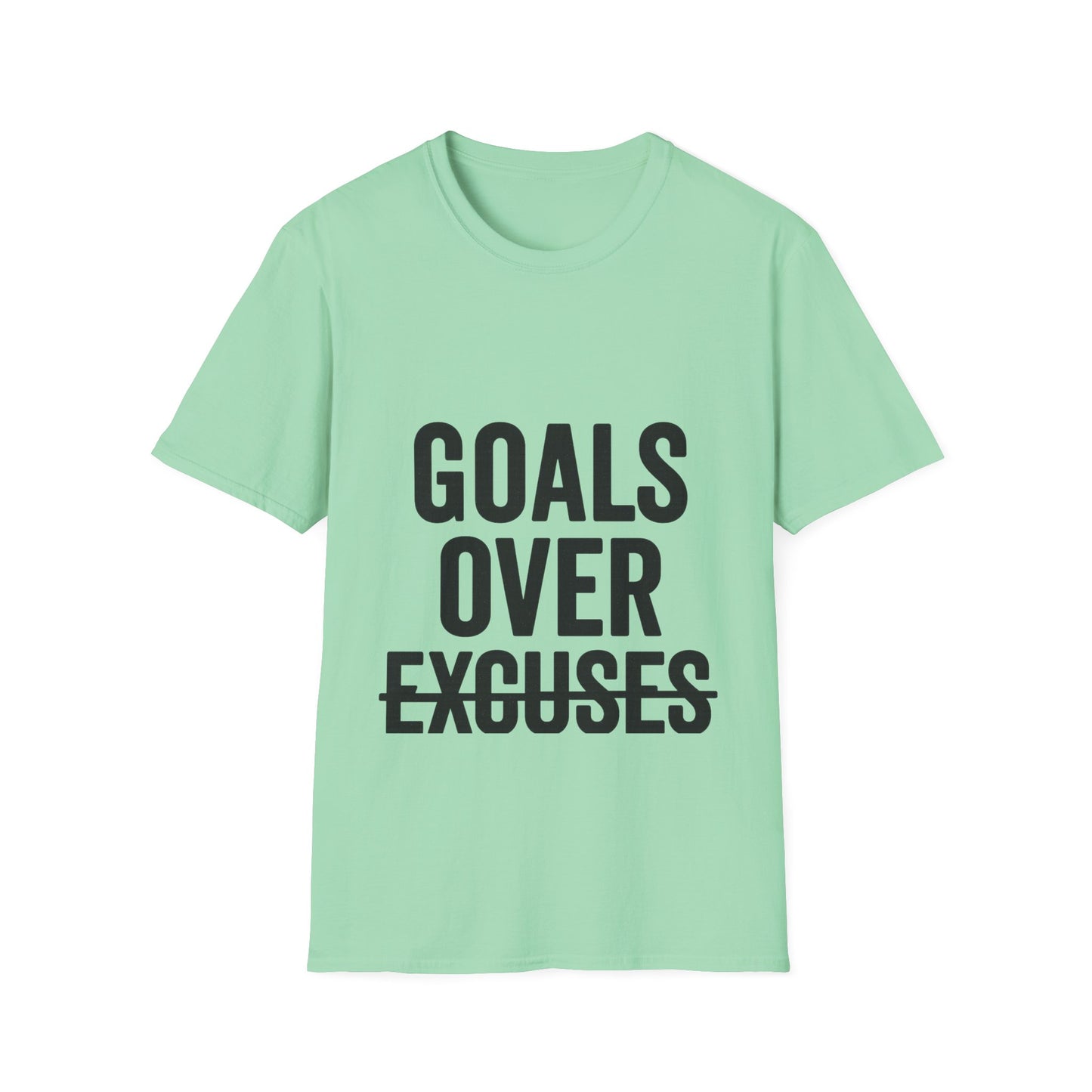Goals Over Excuses T-Shirt – Bold Motivational No Excuses Inspirational Tee