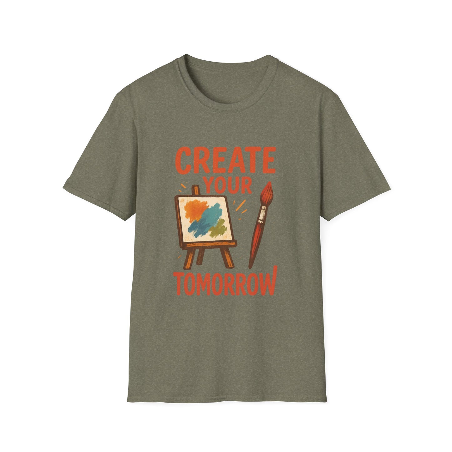 Create Your Tomorrow T-Shirt – Artistic Paintbrush & Canvas Motivational Artist Tee