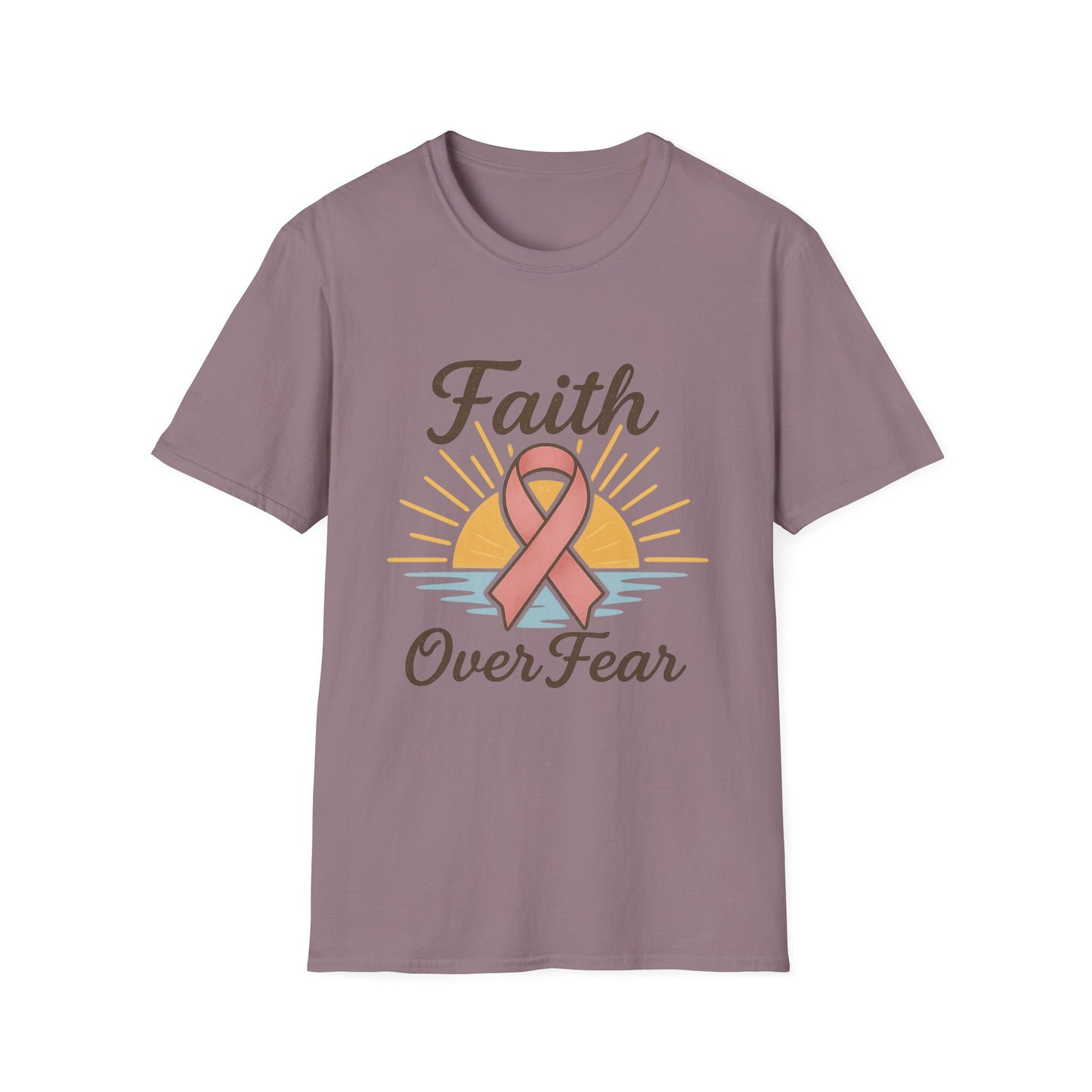 Faith Over Fear Shirt | Breast Cancer Awareness Pink Ribbon Tee | Inspirational Hope Support Survivor Fighter T-Shirt October