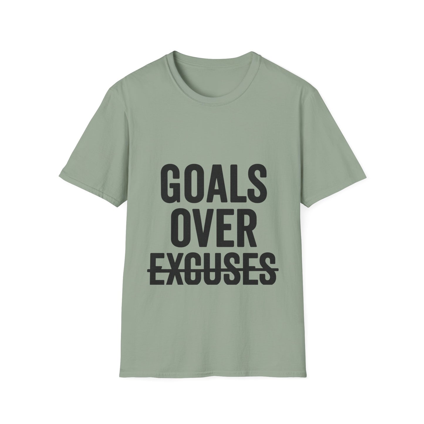 Goals Over Excuses T-Shirt – Bold Motivational No Excuses Inspirational Tee