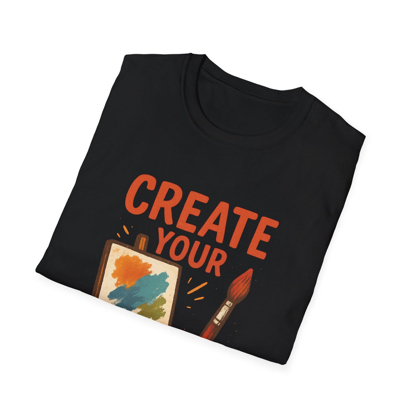 Create Your Tomorrow T-Shirt – Artistic Paintbrush & Canvas Motivational Artist Tee