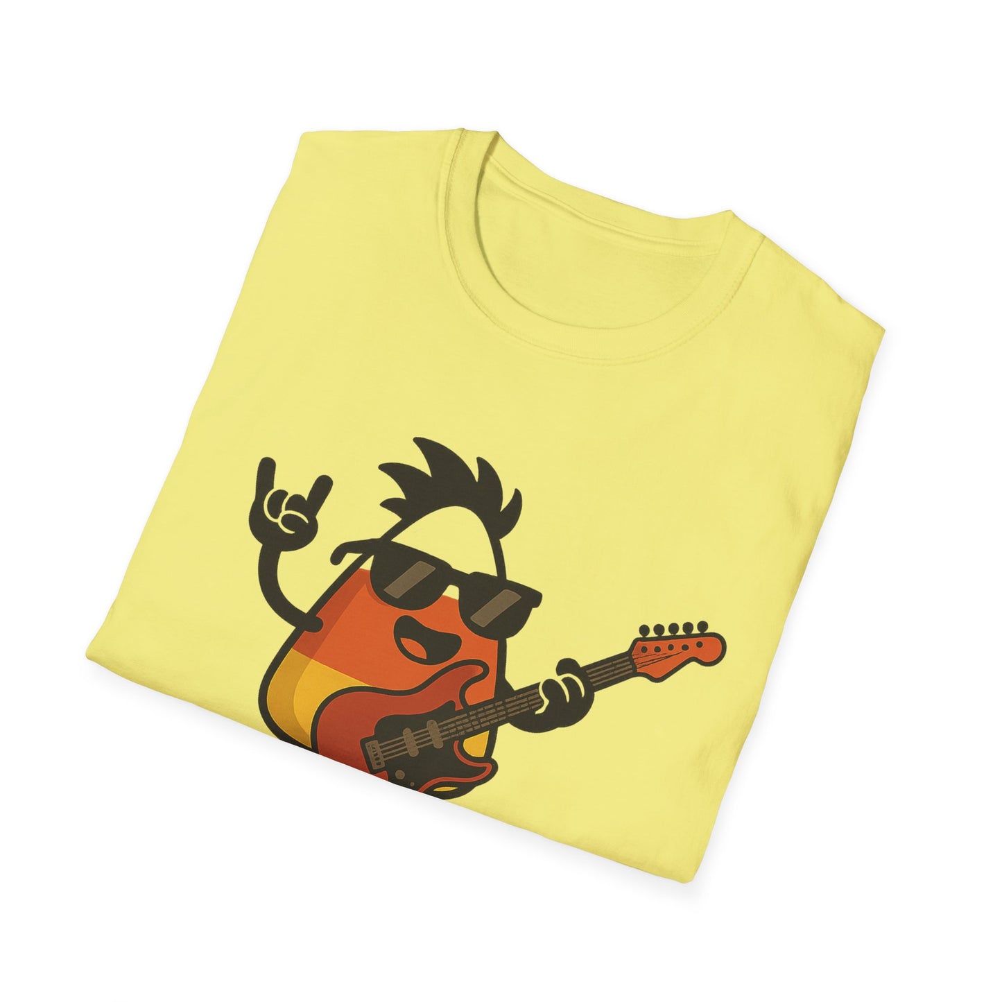 Corn to Be Wild Guitar Shirt – Rock n’ Roll Candy Corn Graphic Tee, Funny Halloween Band Top