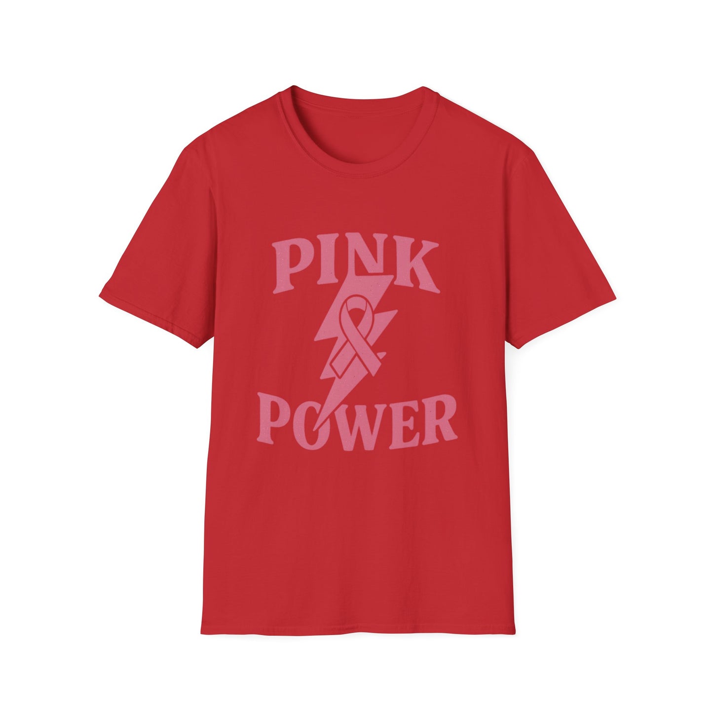 Pink Power Shirt | Breast Cancer Awareness Lightning Ribbon Tee | Survivor Fighter Strong Support Hope T-Shirt October Month