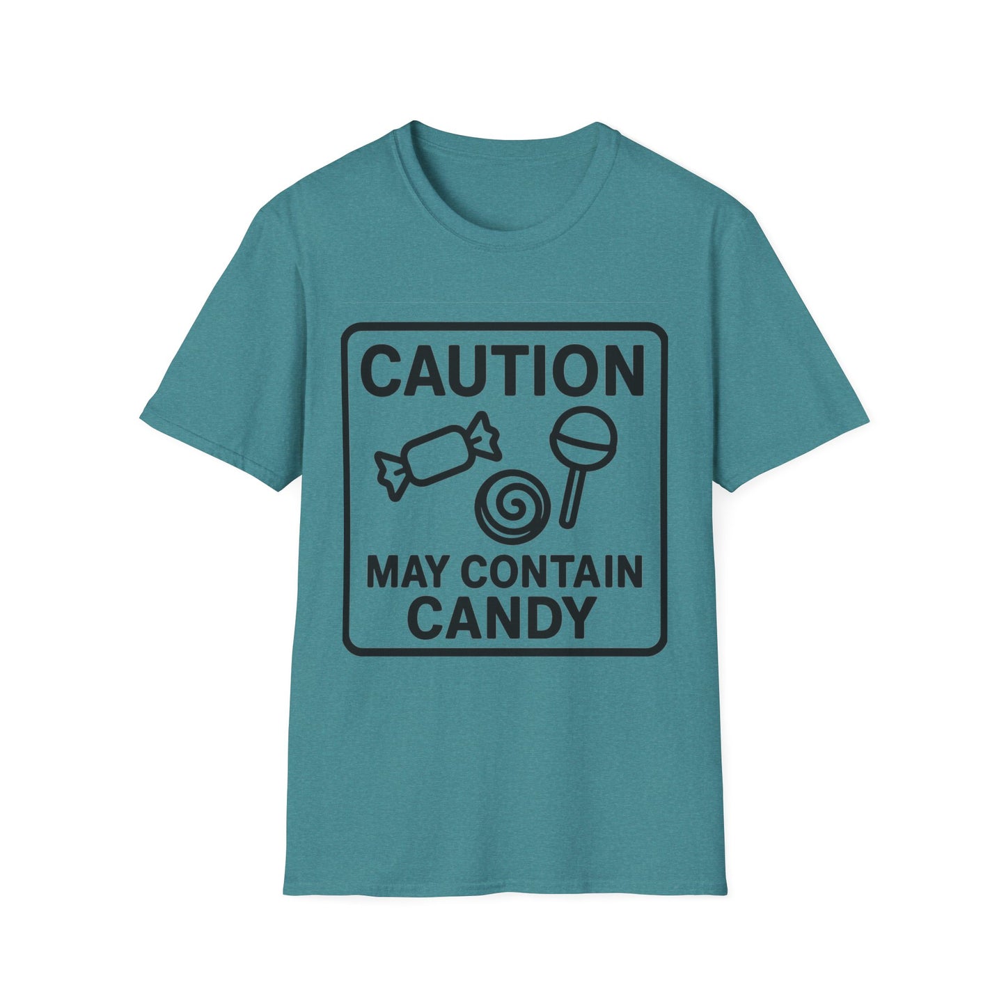 Caution May Contain Candy Shirt – Funny Trick or Treat Warning Tee