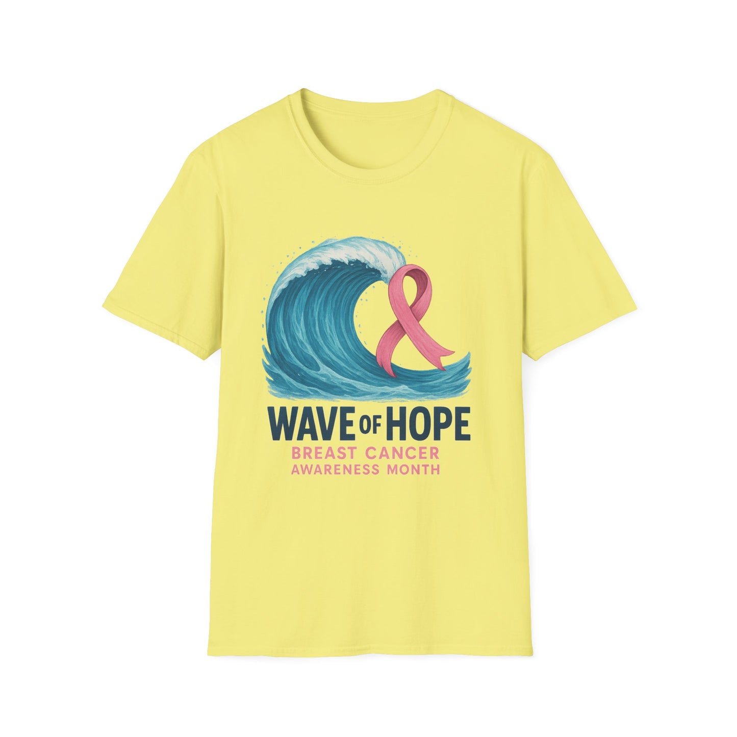 Wave of Hope Shirt | Breast Cancer Awareness Month Tee | Ocean Pink Ribbon Support Survivor Fighter T-Shirt October Strong
