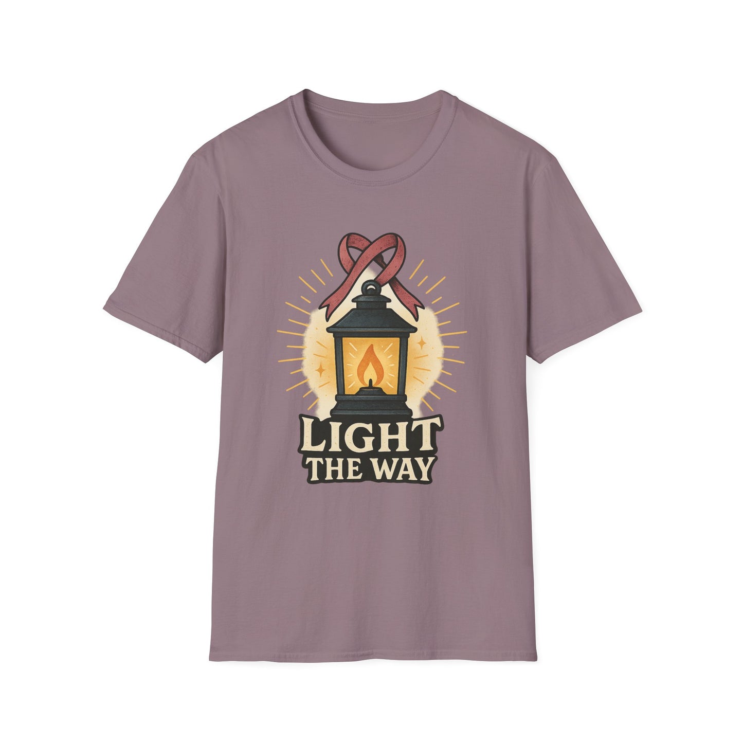 Light the Way Shirt | Breast Cancer Awareness Pink Ribbon Lantern Tee | Hope Support Survivor Fighter T-Shirt October Strong
