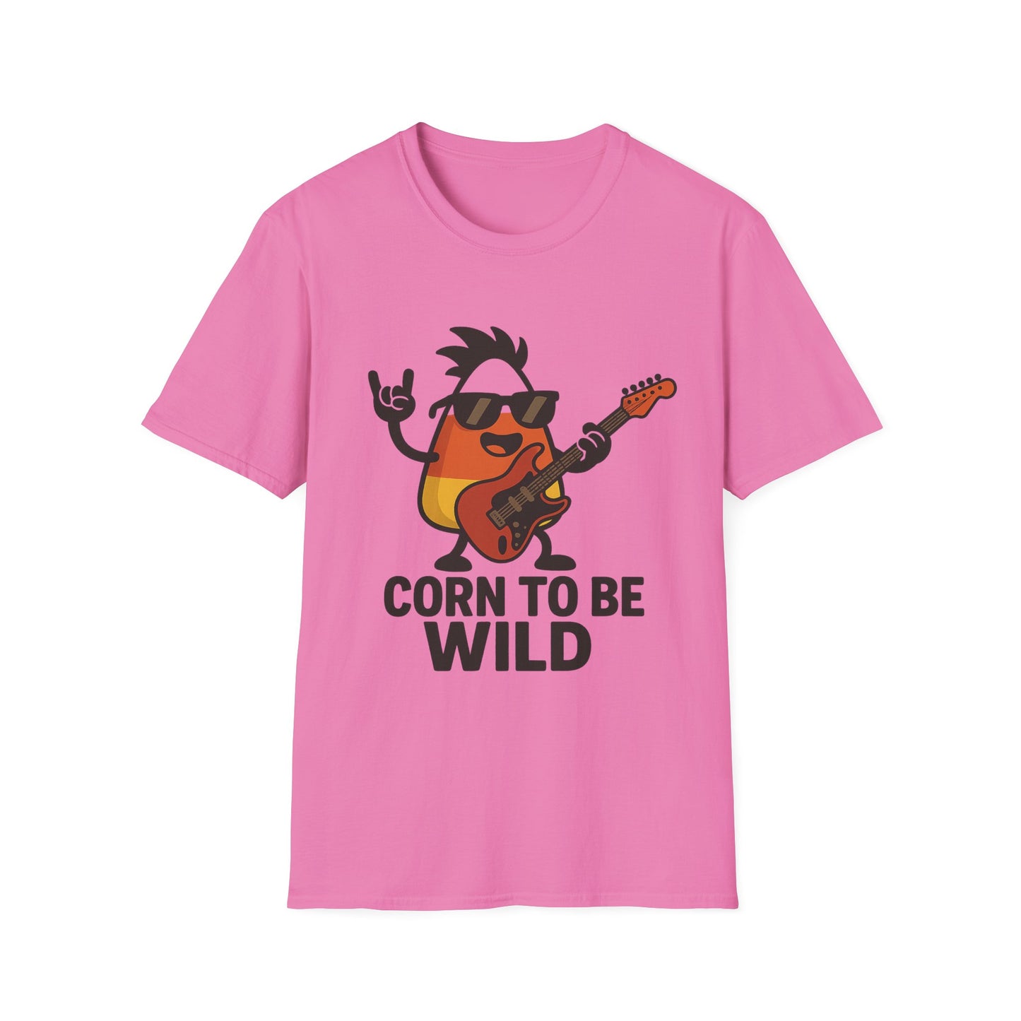Corn to Be Wild Guitar Shirt – Rock n’ Roll Candy Corn Graphic Tee, Funny Halloween Band Top