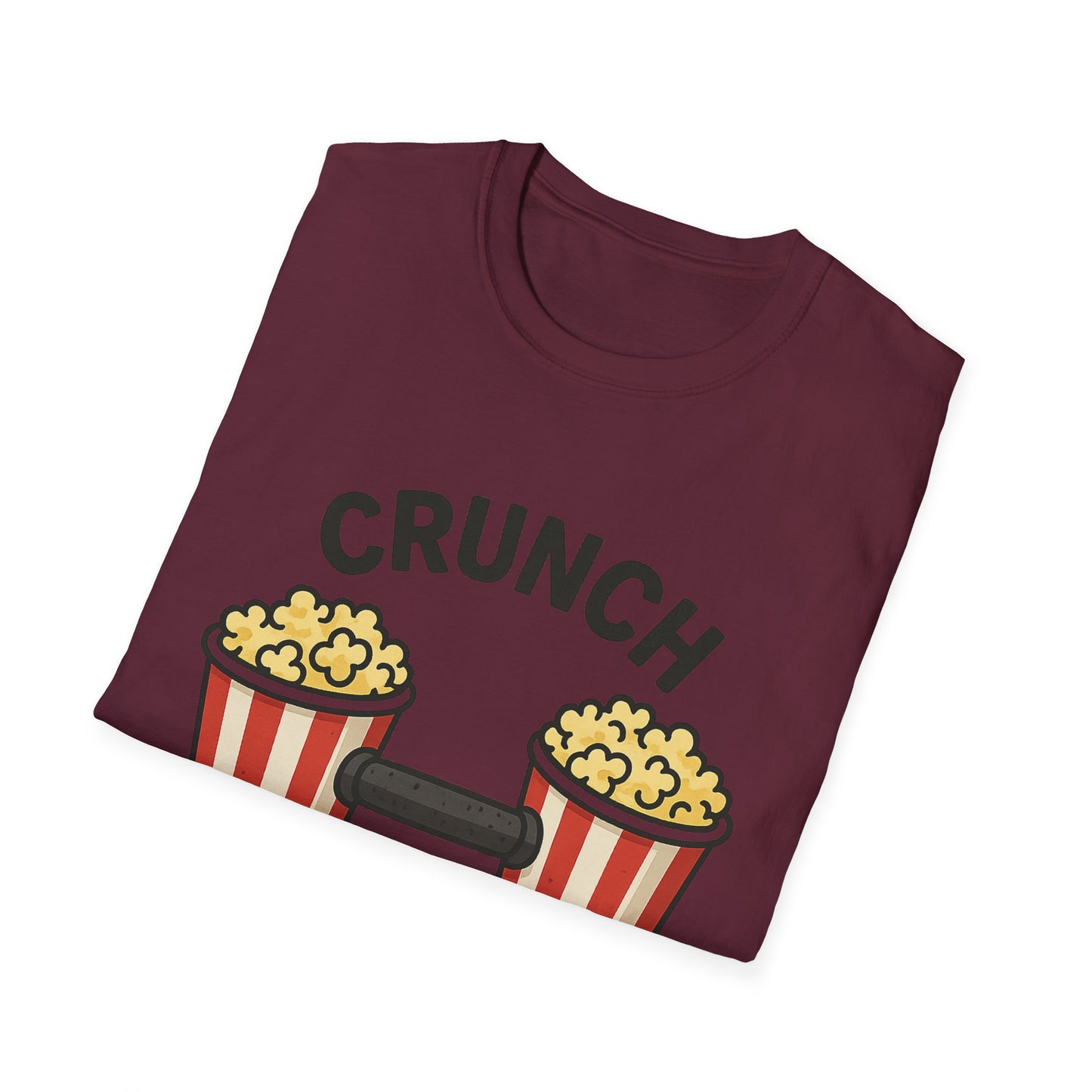 Crunch Goals Popcorn Shirt – Funny Fitness Pun Tee – Retro Popcorn Lover T-Shirt for Movie Nights & Snack Fans