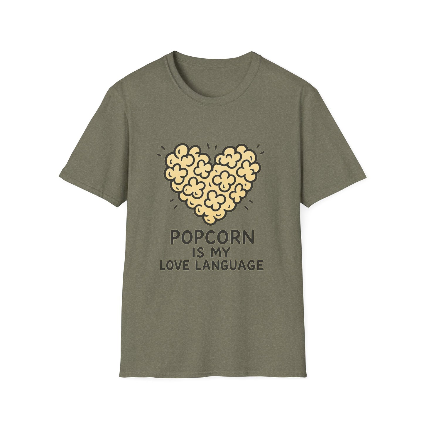 Popcorn Is My Love Language Shirt – Cute Movie Night Tee – Funny Popcorn Lover T-Shirt for Snack Fans & Cinema Lovers