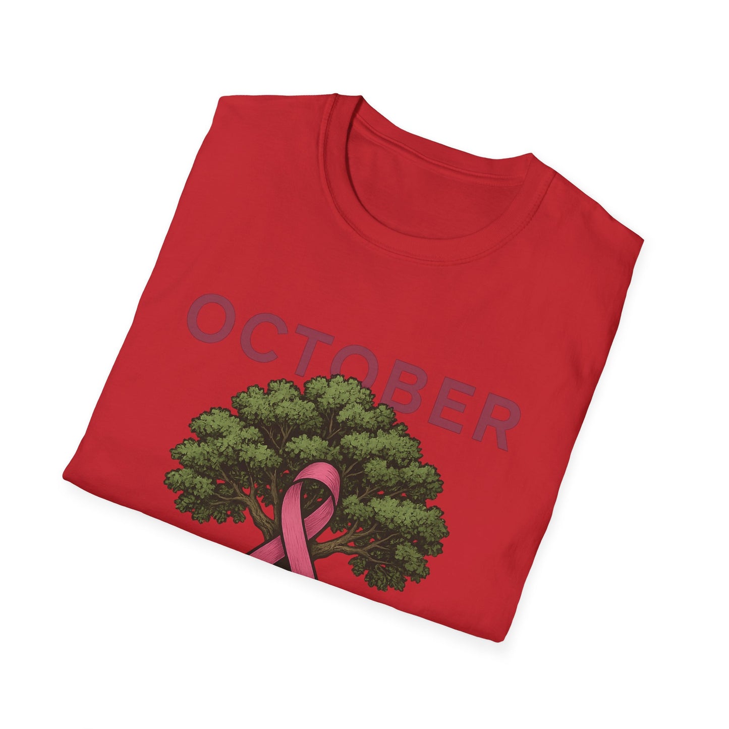 October Strong Shirt | Breast Cancer Awareness Pink Ribbon Tree Tee | Survivor Fighter Support T-Shirt Hope Strength Courage
