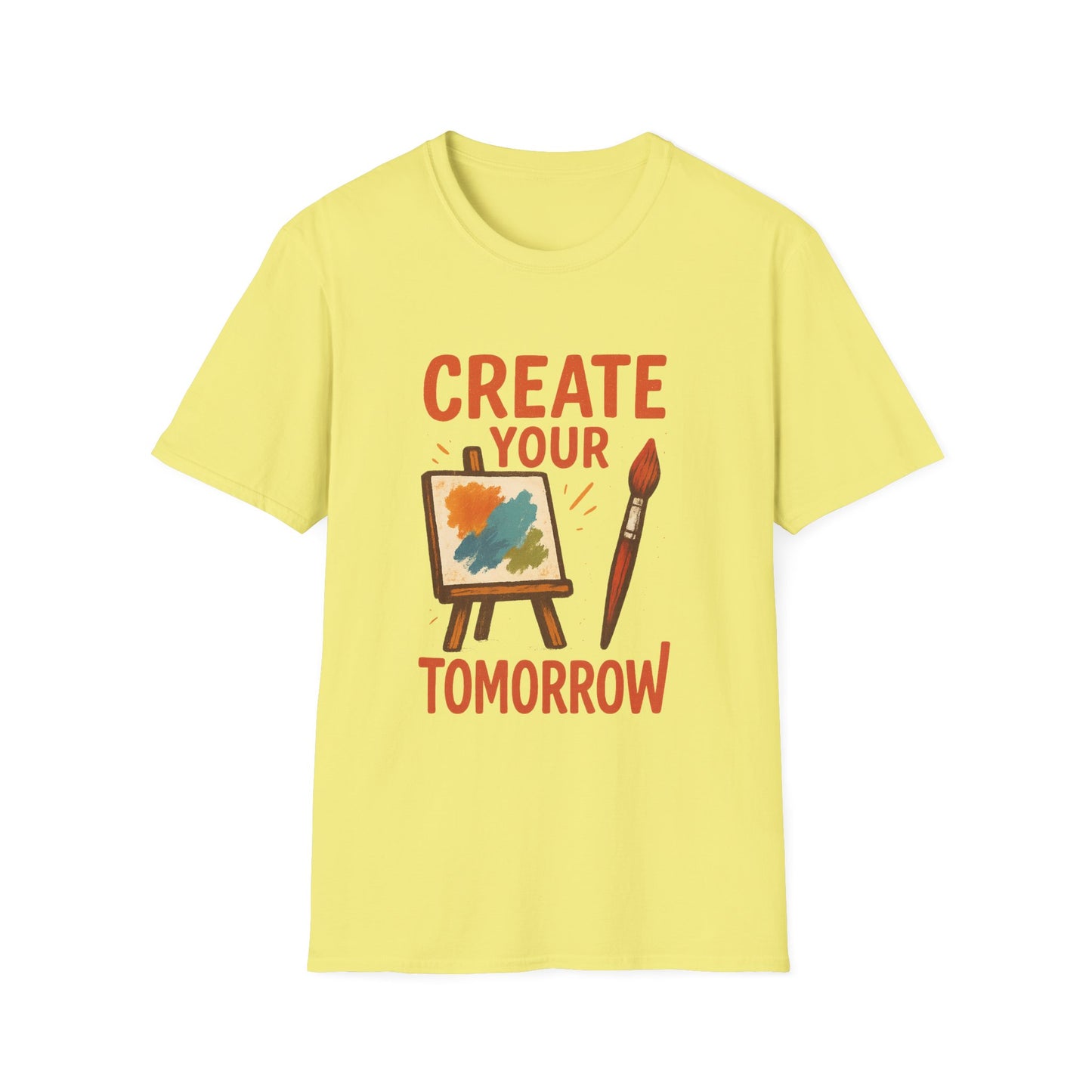 Create Your Tomorrow T-Shirt – Artistic Paintbrush & Canvas Motivational Artist Tee