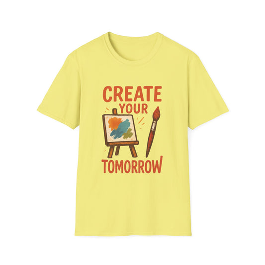 Create Your Tomorrow T-Shirt – Artistic Paintbrush & Canvas Motivational Artist Tee