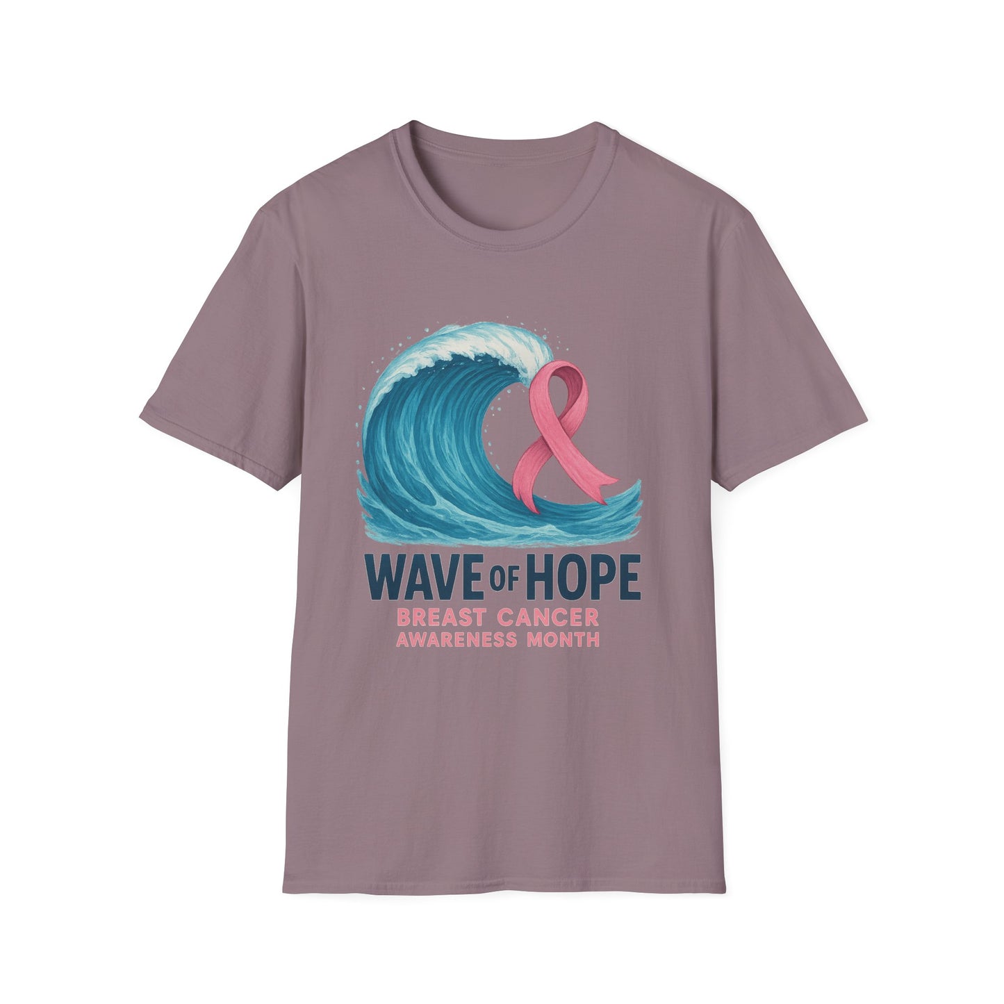 Wave of Hope Shirt | Breast Cancer Awareness Month Tee | Ocean Pink Ribbon Support Survivor Fighter T-Shirt October Strong
