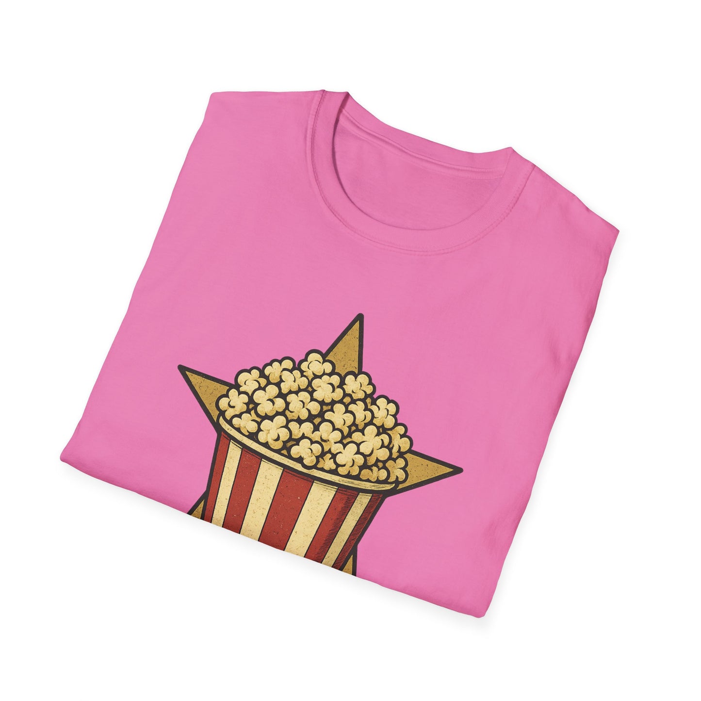 Snack Like a Star Popcorn Shirt – Funny Movie Night Tee – Retro Popcorn Bucket T-Shirt for Cinema Fans