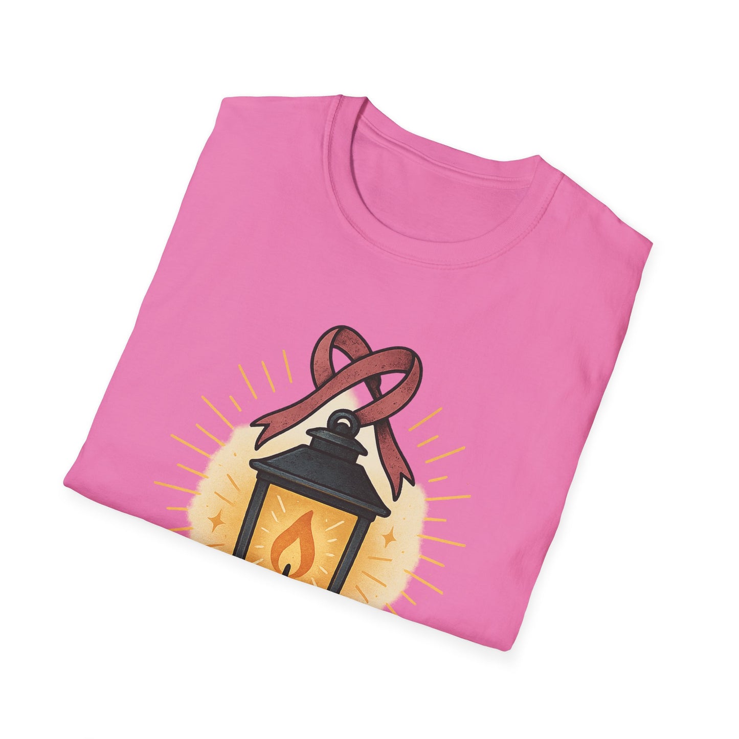 Light the Way Shirt | Breast Cancer Awareness Pink Ribbon Lantern Tee | Hope Support Survivor Fighter T-Shirt October Strong