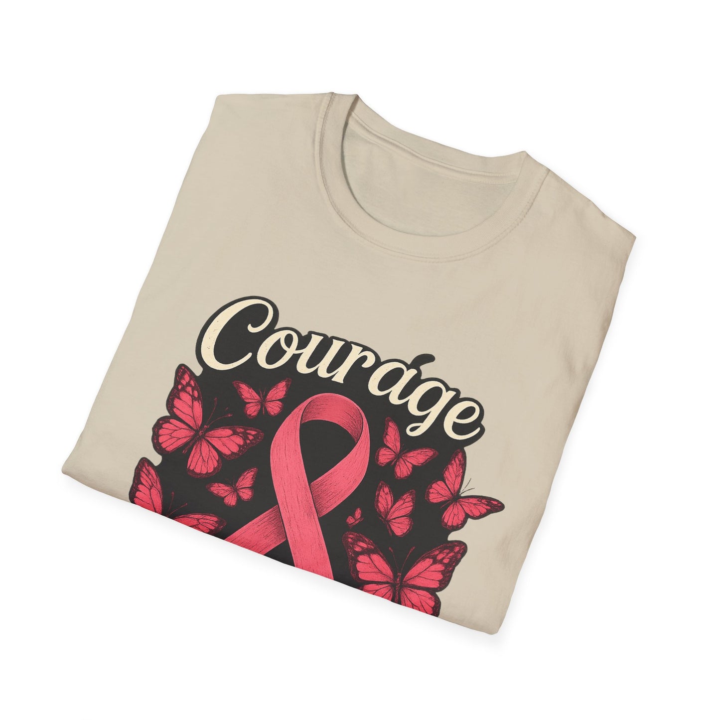 Courage Is Contagious Shirt | Breast Cancer Awareness Pink Ribbon Tee | Butterfly Hope Support Survivor Fighter T-Shirt October