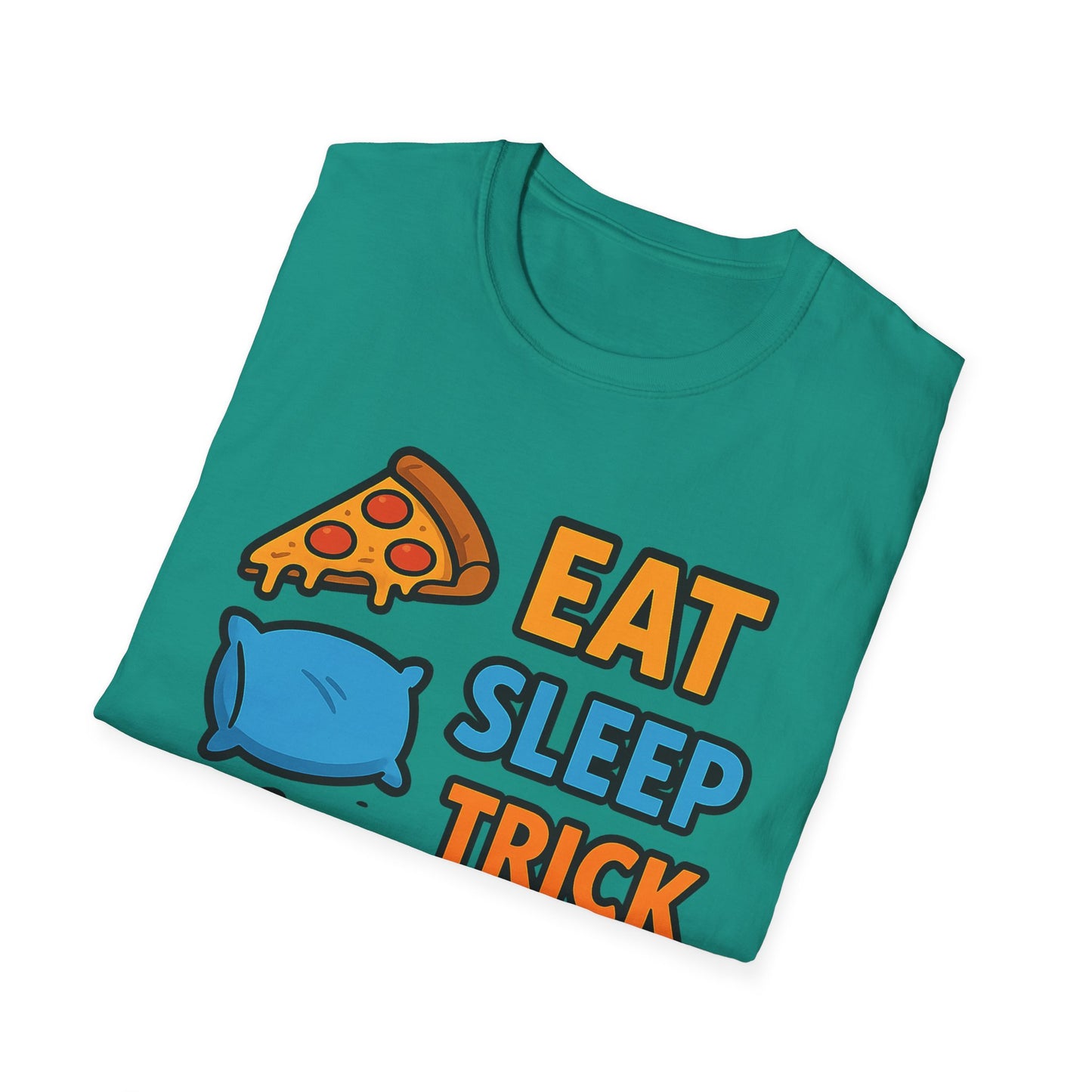 Eat Sleep Trick or Treat Repeat Shirt – Funny Halloween Candy Tee