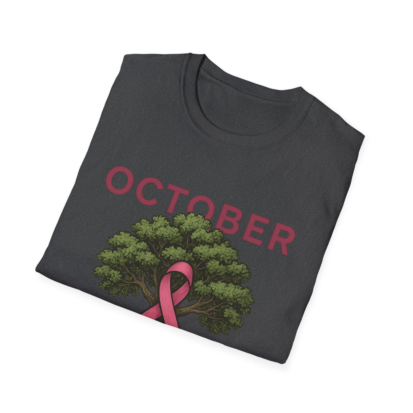 October Strong Shirt | Breast Cancer Awareness Pink Ribbon Tree Tee | Survivor Fighter Support T-Shirt Hope Strength Courage