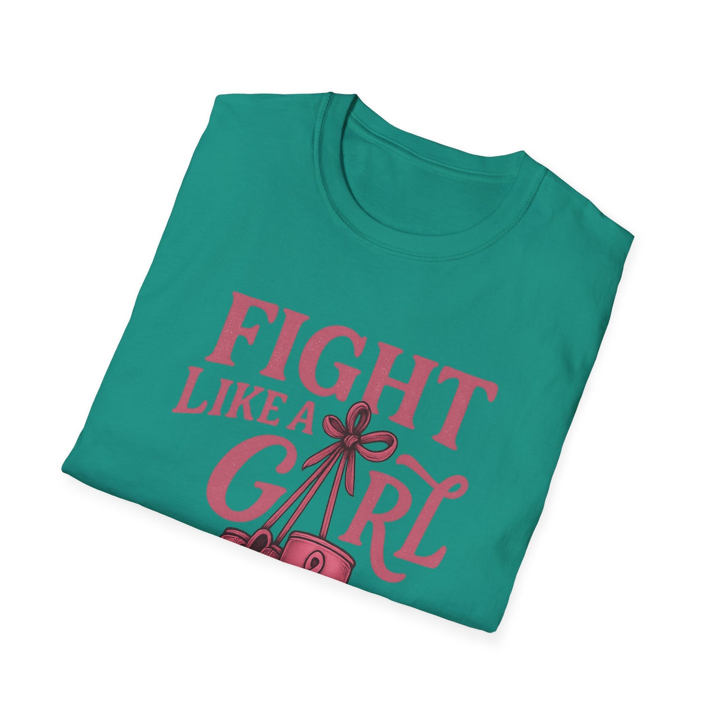 Fight Like a Girl Shirt | Breast Cancer Awareness Boxing Gloves Tee | Pink Ribbon Strength Support T-Shirt Survivor Fighter
